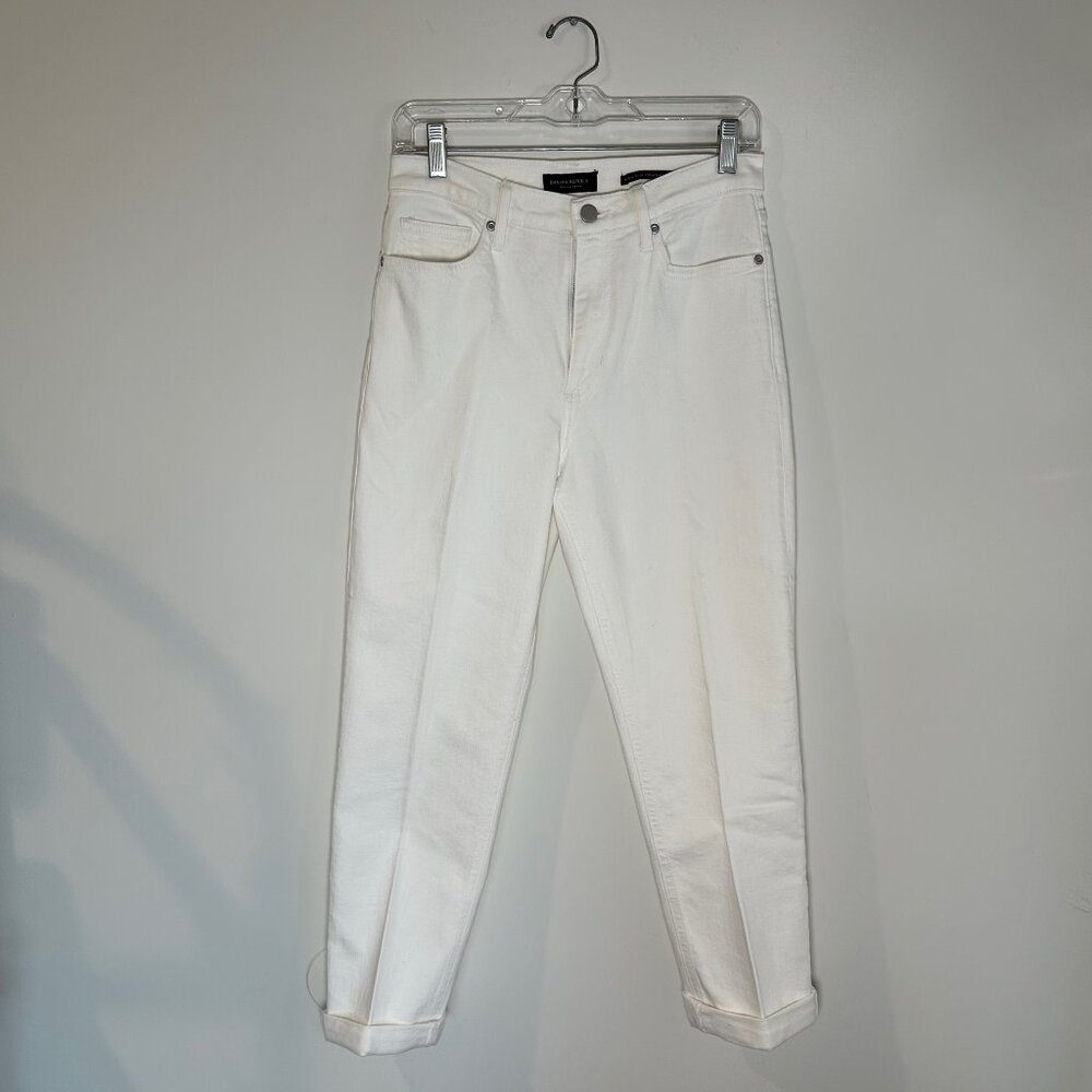Banana Republic High-Rise Straight Leg White Jeans Size 27